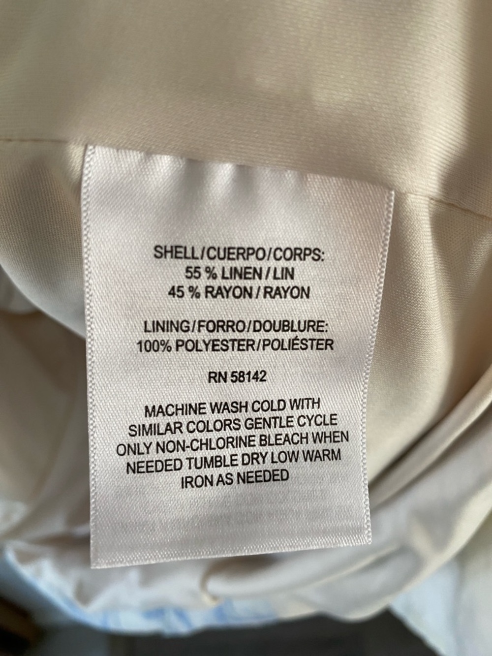 London Times White linen Dress with Blue Floral Print new without tags - Picture 4 of 5